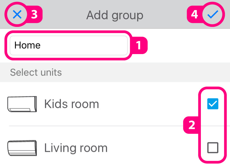 Add groups the screen